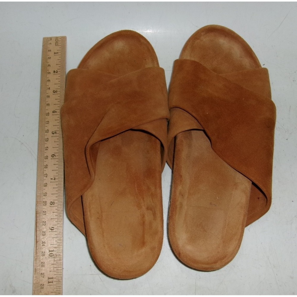 Women's Brown Suede Slide Sandals – Size ~9 – Used – Small Dot & Normal Wear - Picture 5 of 5
